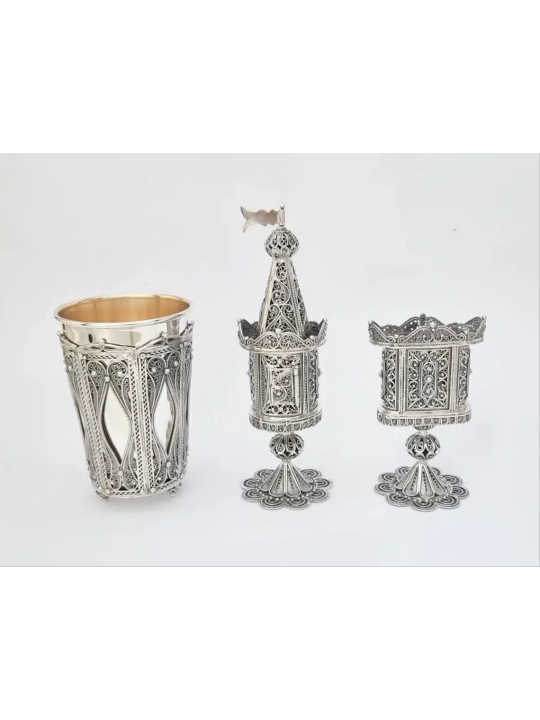 סט הבדלה פיליגרן יוצא דופן מסיל טהור , מתנות ט"ו באב , א